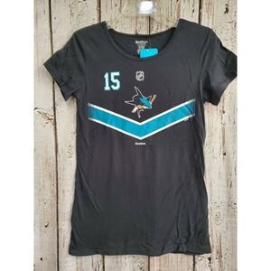 Reebok San Jose Sharks Medium NHL Heatley #15 Short Sleeve T‑Shirt Tee NEW
